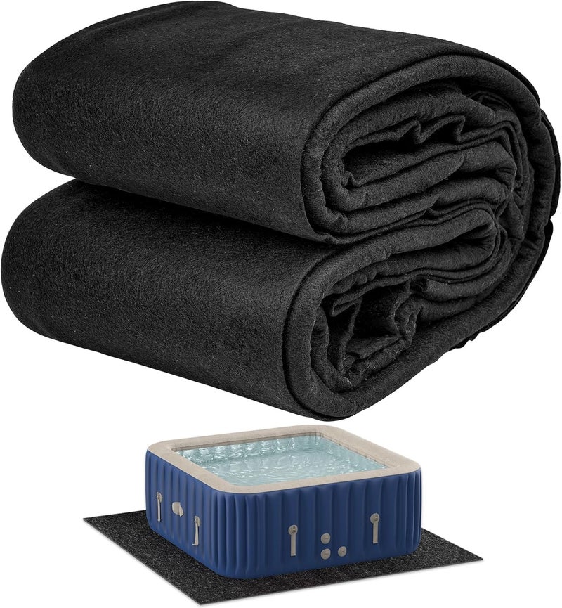 Abimars Thicker Pool Liner Pad for Above Ground Swimming Pools, 5’ x 5’ Square Pool Mat for Pool Bottom, Seamless Comfort, Double Density Puncture Resistant, Black - Image 1